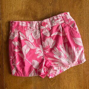 GAP Pink Tropical Leaf Print Girls Shorts